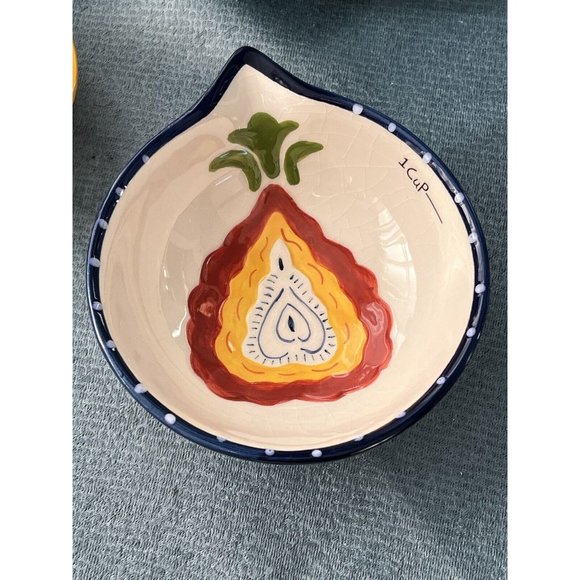 Vintage Nesting Measuring Cup Set 4Pc Floral - Absolutely Beautiful!! - Picture 2 of 7